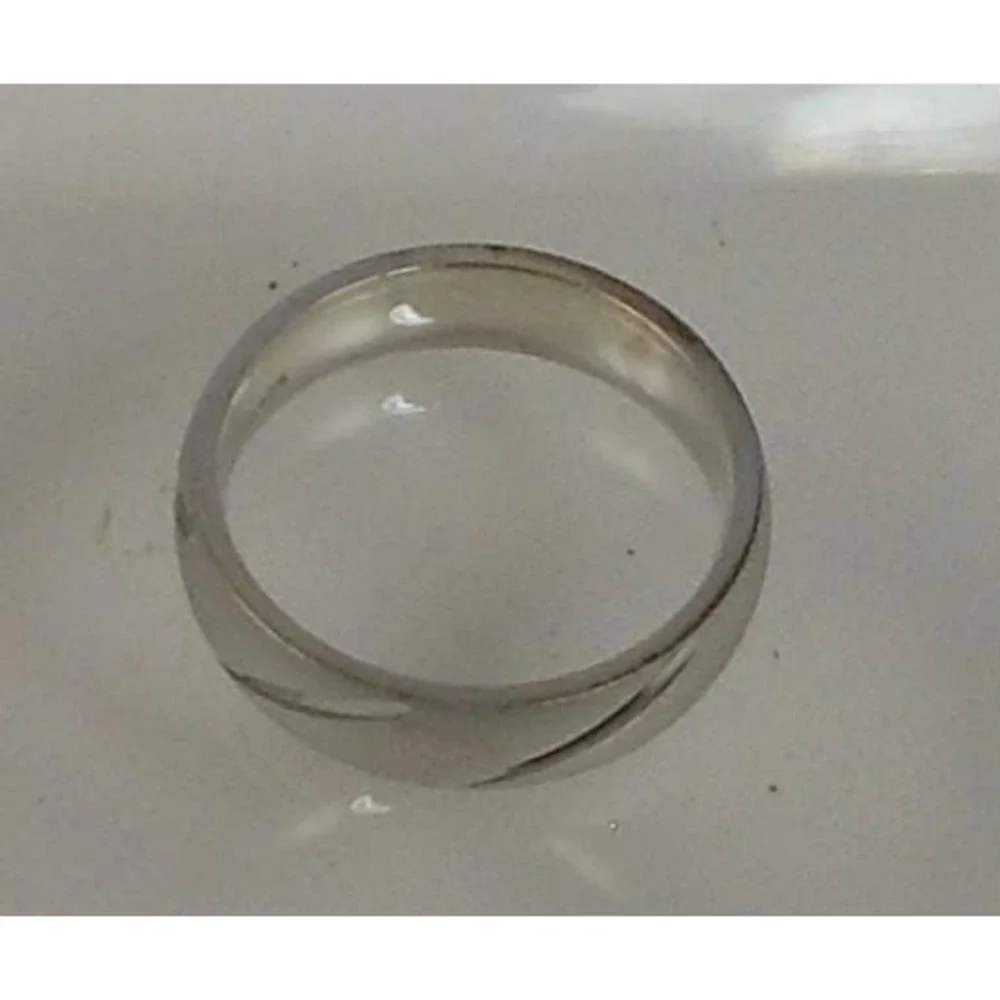Handcrafted Diamond-Cut Wedding Band Ring | Vintage 925 Silver | Size 9.5 | 6.5g
